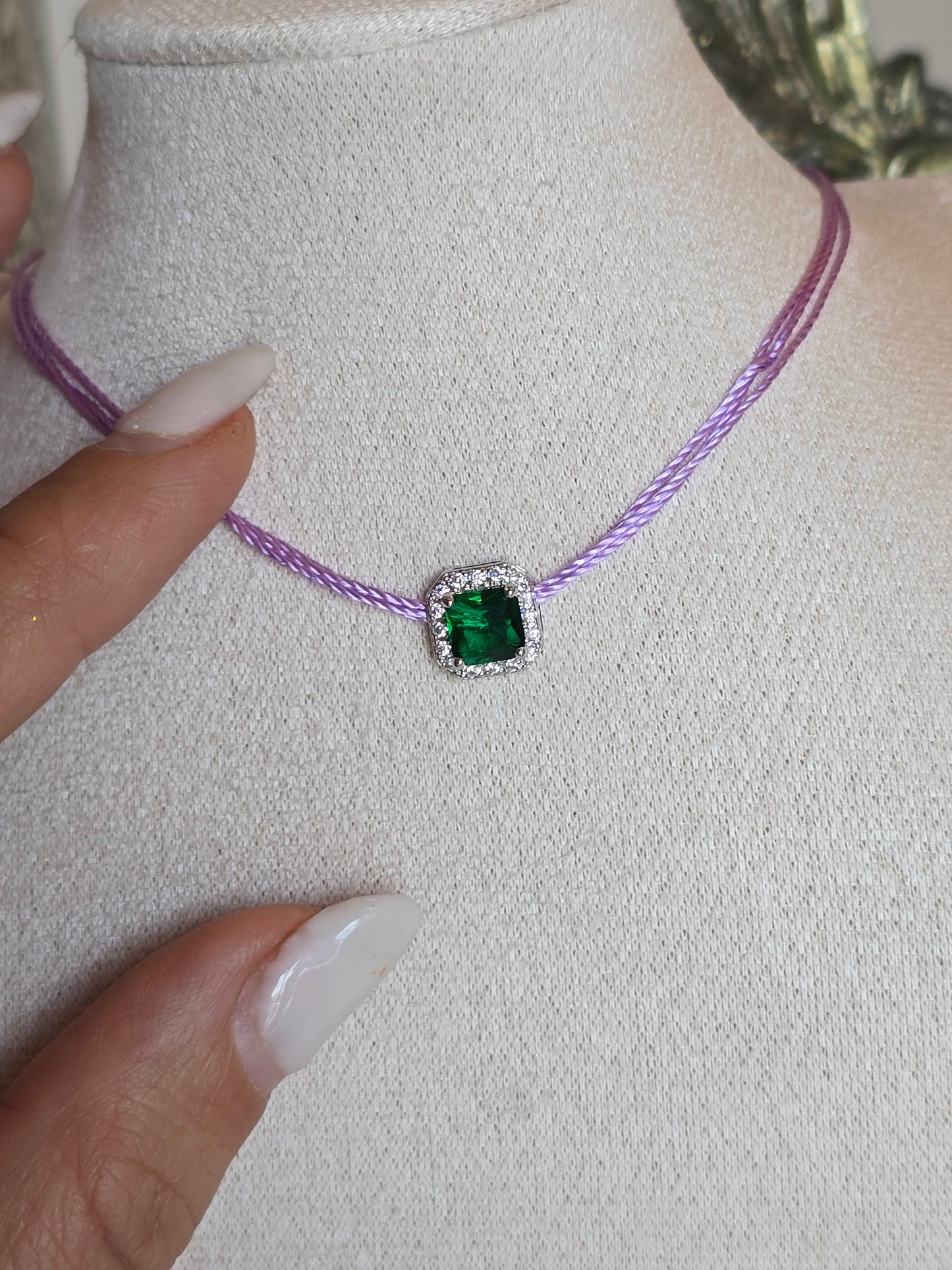 One diamond green & purple