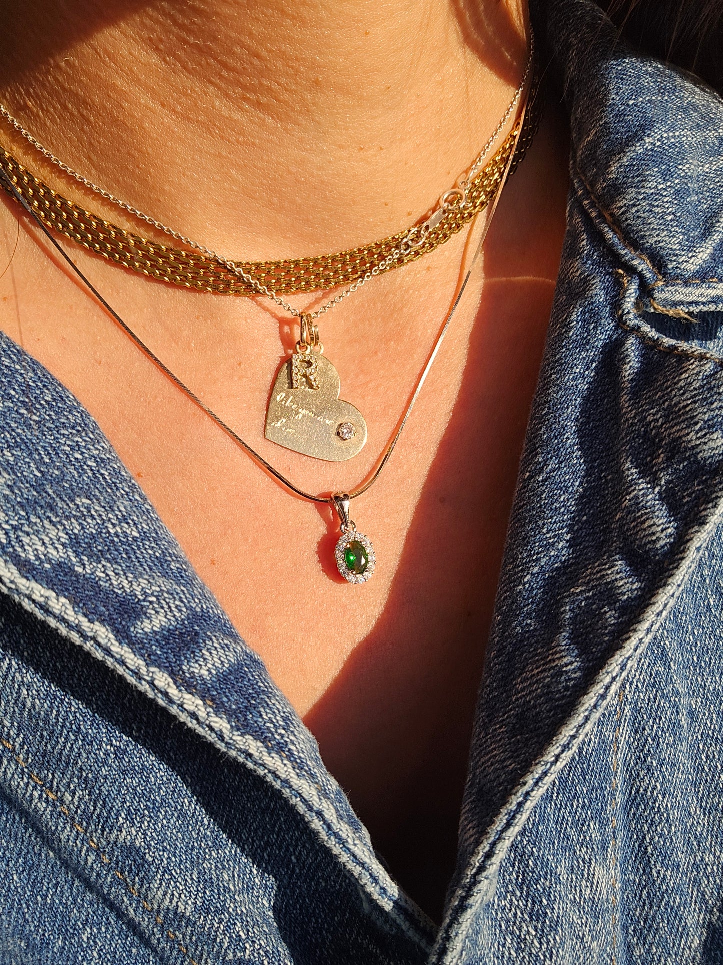 New day green necklace (Plata. 925)