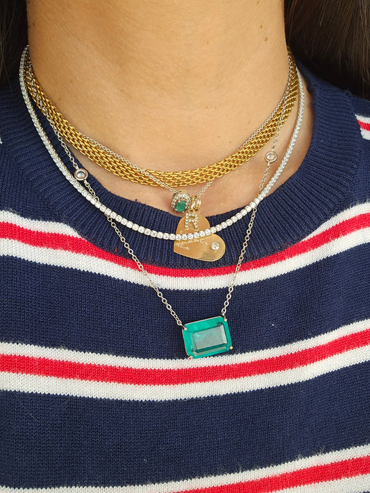 Tennis necklace classic (Plata. 925)