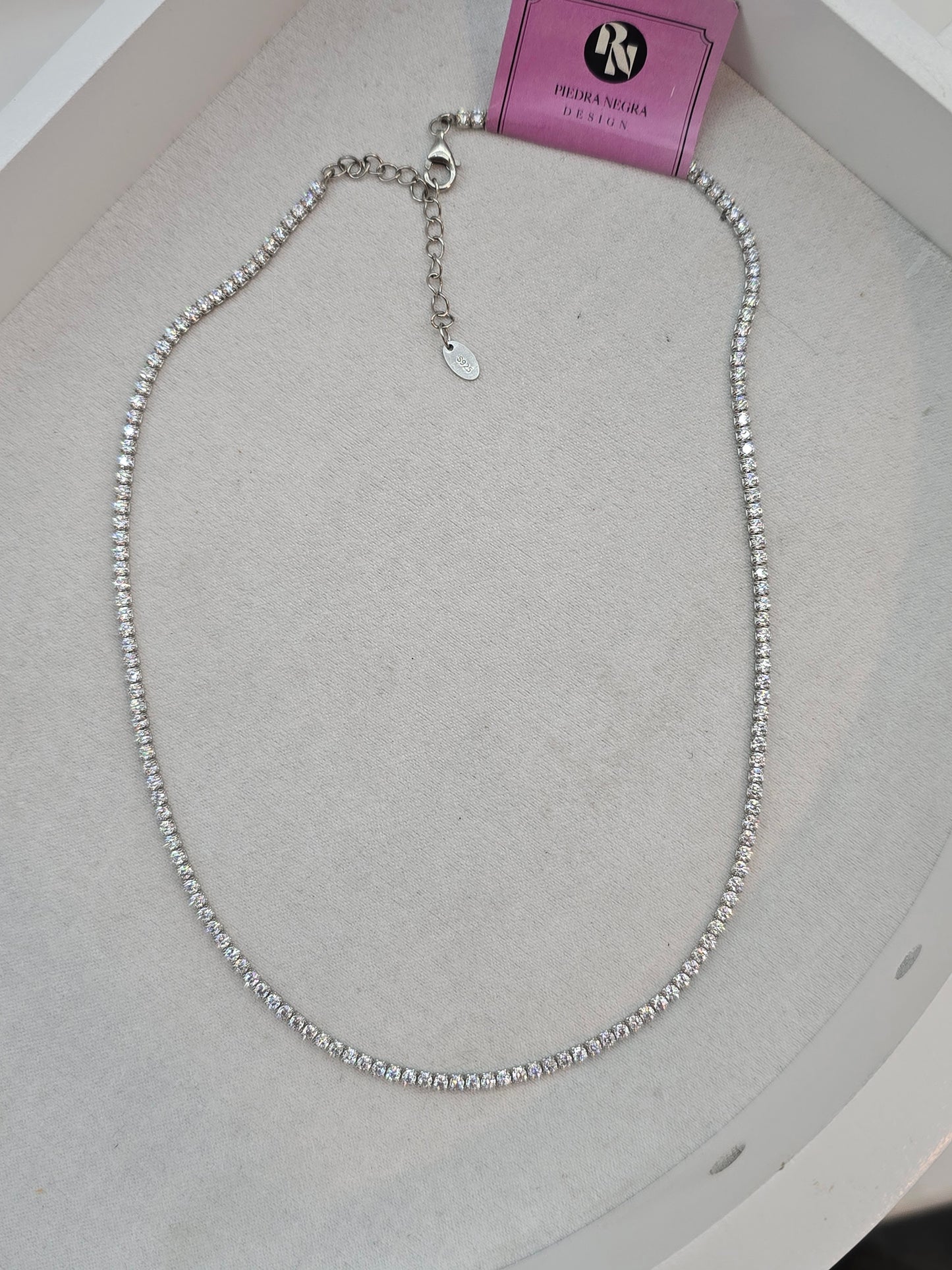 Tennis necklace classic (Plata. 925)