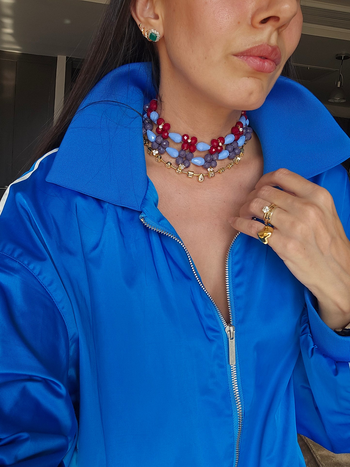 Garden Choker (Rojo-Azul)