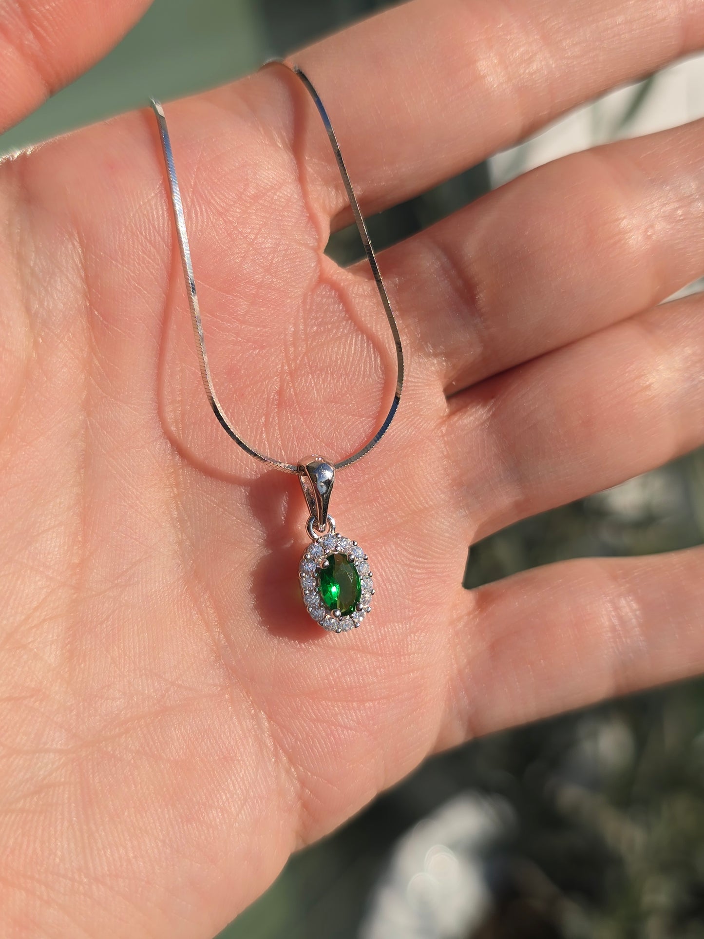 New day green necklace (Plata. 925)