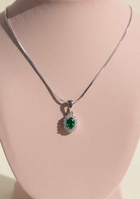 New day green necklace (Plata. 925)