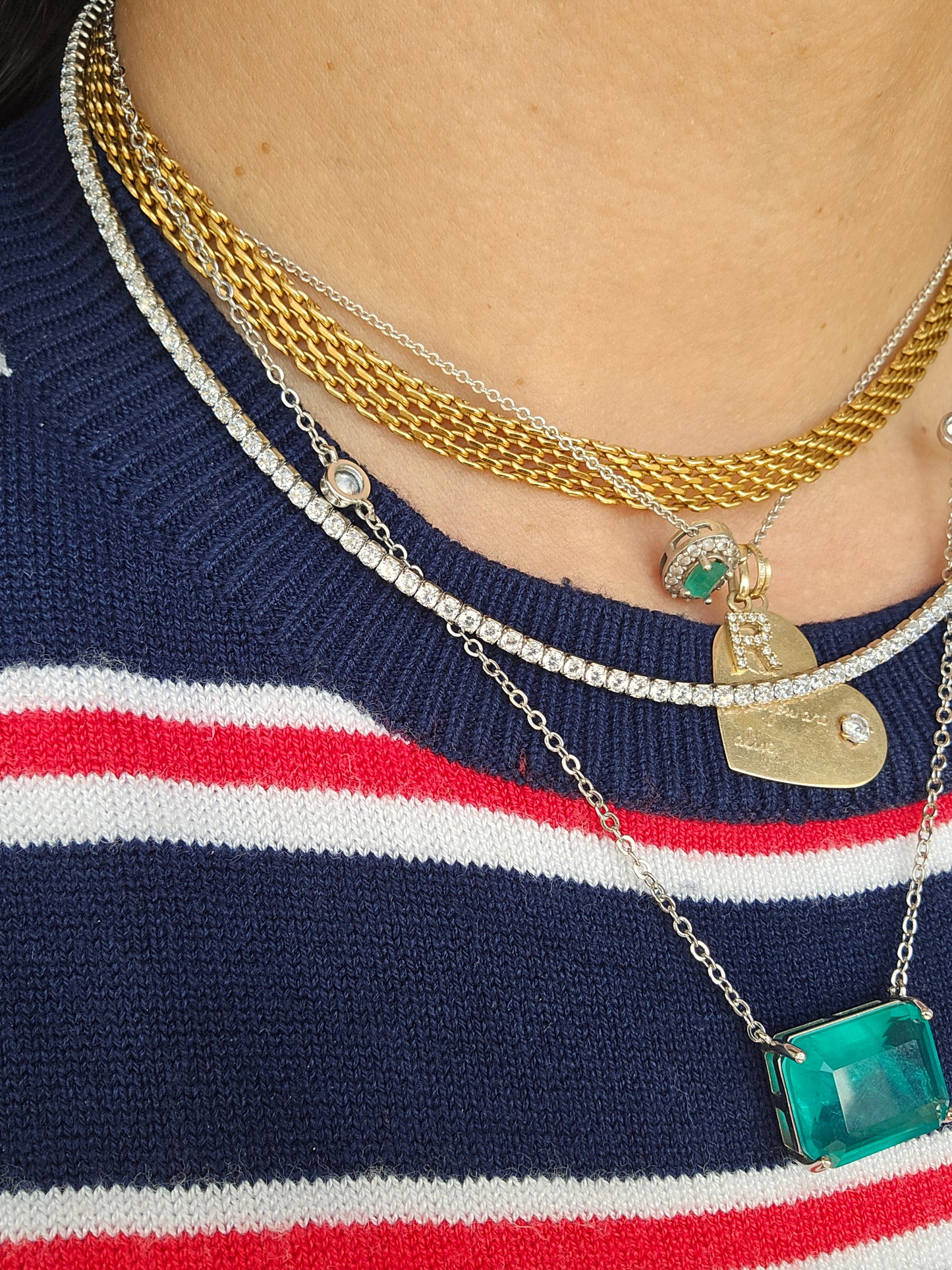 Tennis necklace classic (Plata. 925)