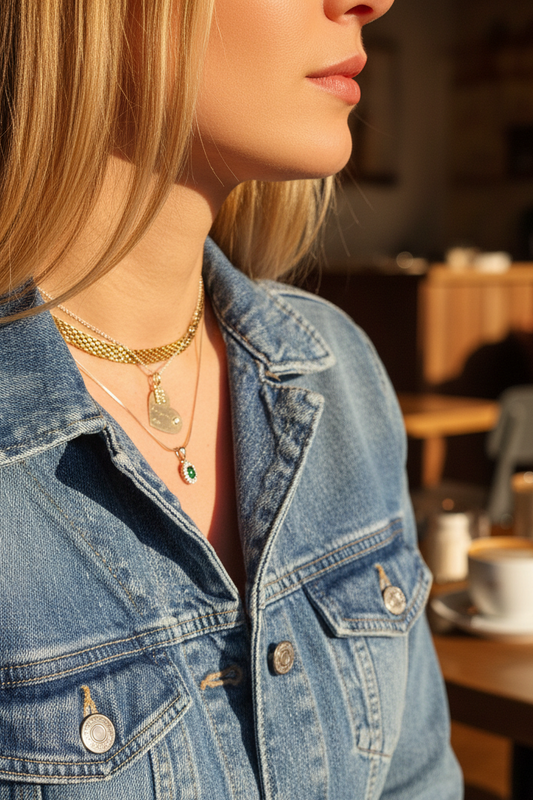 New day green necklace (Plata. 925)