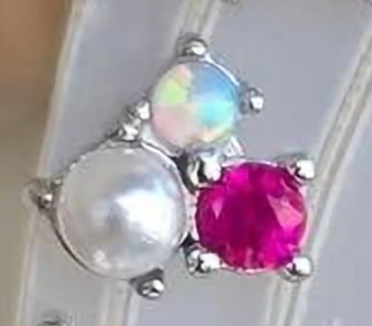 Piercings plata .925 con bolita atrás