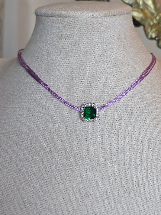 One diamond green & purple