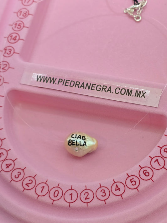 Perla Barroca personalizada collar transparente