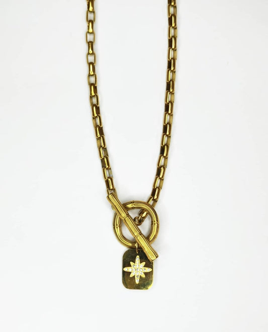 Collar de oro Piedra Negra joyerĂa hecha en MĂ©xico